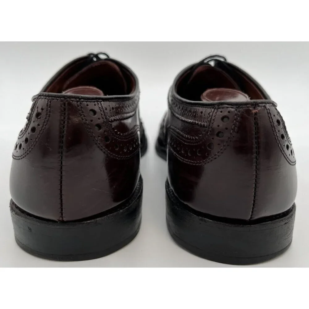 Allen Edmonds McAllister Mens Size US 9.5 D Burgundy Wingtip Oxford Shoes